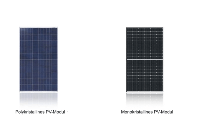 Aussehen von mono- vs. polykristalline PV-Module